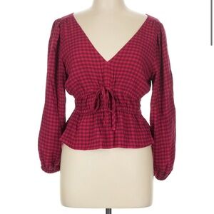 Madewell Red Plaid Blouse